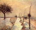 route à Eragny neige 1885 Camille Pissarro